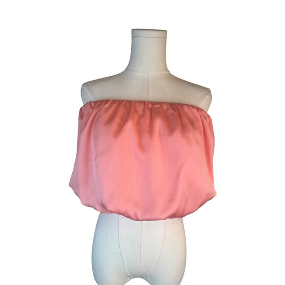 2/$30 NWT WAYF Off-Shoulder Pink Medium Chiffon Top Dainty - Picture 1 of 13